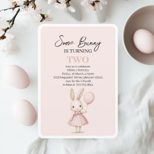 Pink Pastel "Some Bunny" Easter Invitation