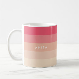 Pink pastel stripes coffee mug