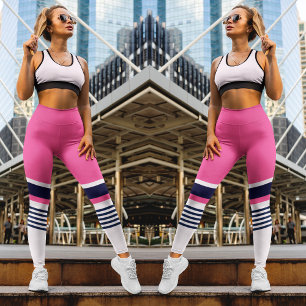Pink Pastel Stripes Leggings