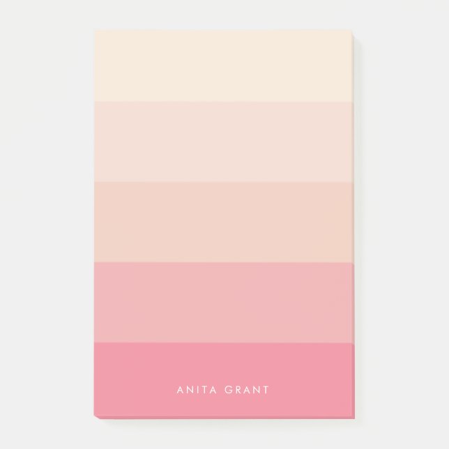Pink pastel stripes post-it notes (Front)