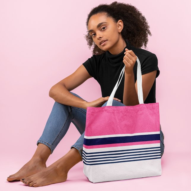 Pink Pastel Stripes Tote Bag (Creator Uploaded)