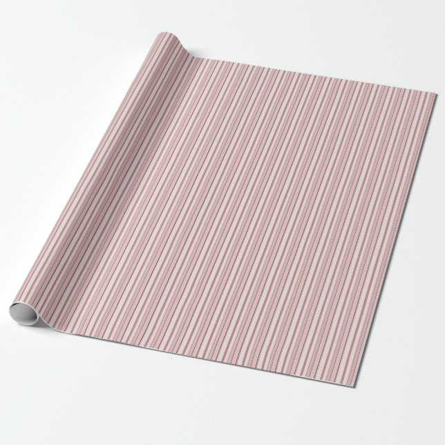 Pink Pastel Stripes Wrapping Paper (Unrolled)