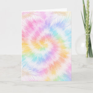 Pink Pastel Tie Dye Girly Chic                     Card
