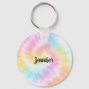 Pink Pastel Tie Dye Girly Chic                     Key Ring