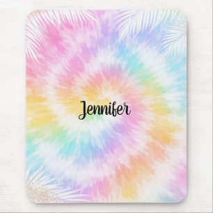 Pink Pastel Tie Dye Girly Chic Mouse Pad