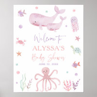 Pink Pastel Under the Sea Baby Shower Welcome