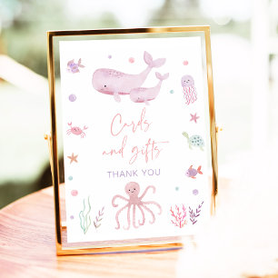 Pink Pastel Under the Sea Cards and Gifts Sign