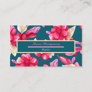 Pink Pastel Watercolor Floral Business Card