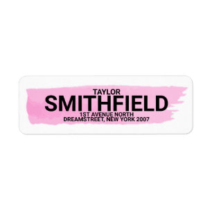 Pink Pastel Watercolor Painting Return Address Label