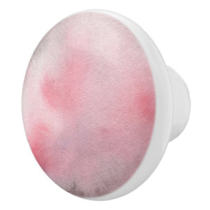Pink Pastel Watercolor Texture Ceramic Knob