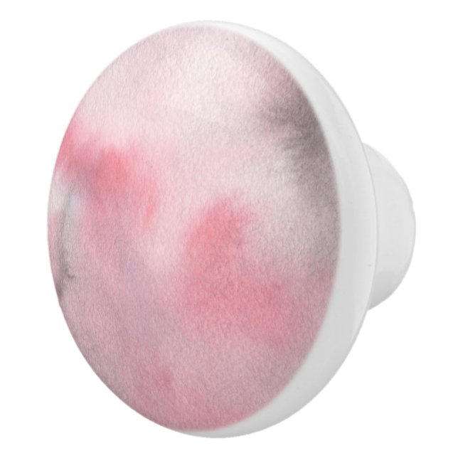 Pink Pastel Watercolor Texture Ceramic Knob (Right)