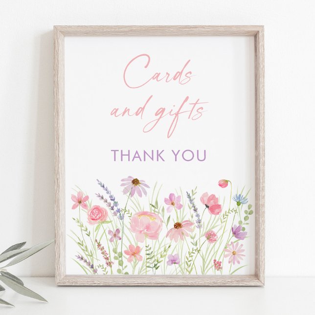 Pink Pastel Wildflower Cards and Gifts Sign (Creator Uploaded)