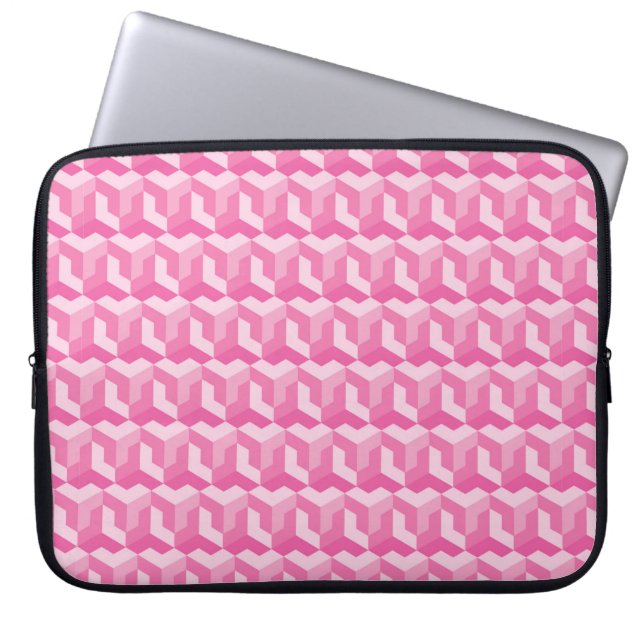 Pink pattern absrtact seamless geometric, illustra laptop sleeve (Front)