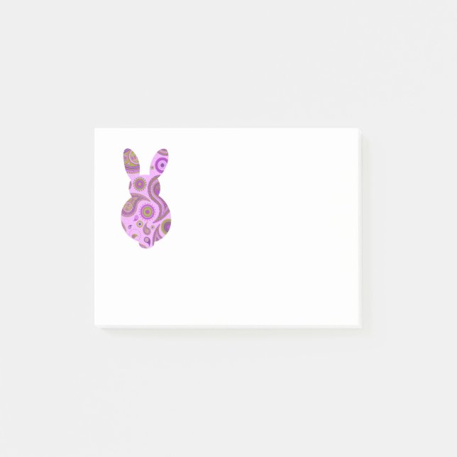 Pink Pattern Bunny Shape Post-it Notes (Front)