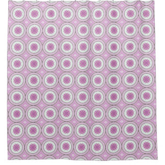 Pink pattern geometric shower curtain