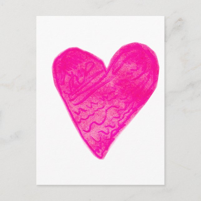 Pink Pattern Heart Postcard (Front)