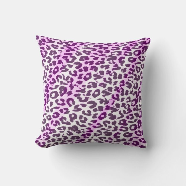 Pink pattern leopard fur abstract cushion (Front)