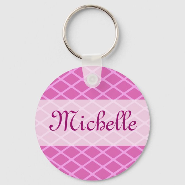 pink pattern template key ring (Front)