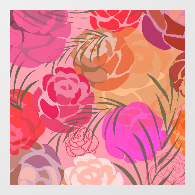 Pink pattern with flowers and plants (Sheet)