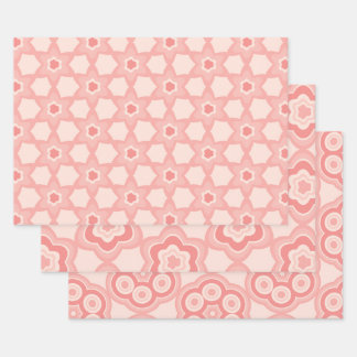 Pink pattern wrapping paper sheet
