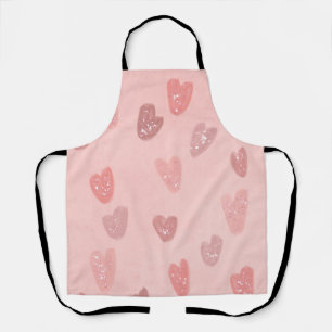 Pink Patterned Cute Hearts   Apron