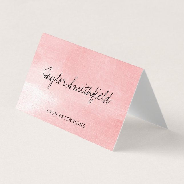 Pink Patting Rustic Texture Trendy Business Card (Front)