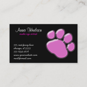 Pink Paw, Dog Groomer, Dog Walker, Pet Shop Business Card