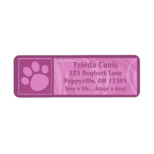 Pink Paw Print Address Labels