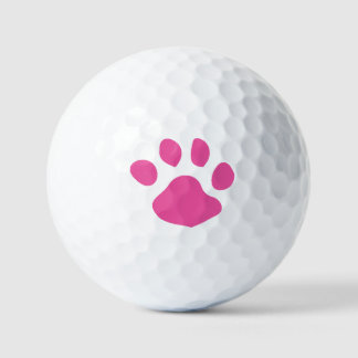 Pink Paw Print Design Golf Balls