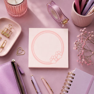 Pink Paw Print Post-it Notes