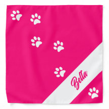 Pink paw print with Dog's name