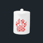 Pink Paw Print With Hearts<br><div class="desc">A cute dog paw print with red hearts. Original design.</div>