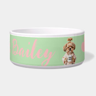 Pink Paw Prints Cute Dog Name Green Pink