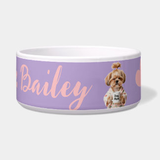 Pink Paw Prints Cute Dog Name Purple Pink
