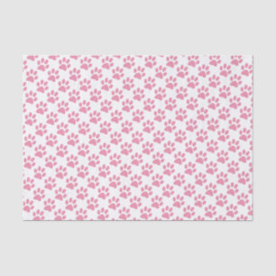 Pink Paw Prints Pattern Tissue Paper