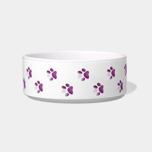 Pink Paw Prints Pet Bowl
