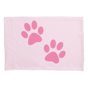Pink Paw Prints Pillowcase