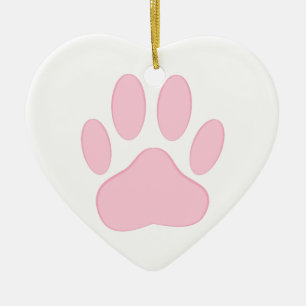 Pink Pawprint Ceramic Ornament