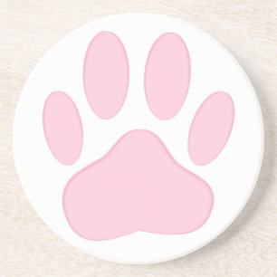 Pink Pawprint Coaster