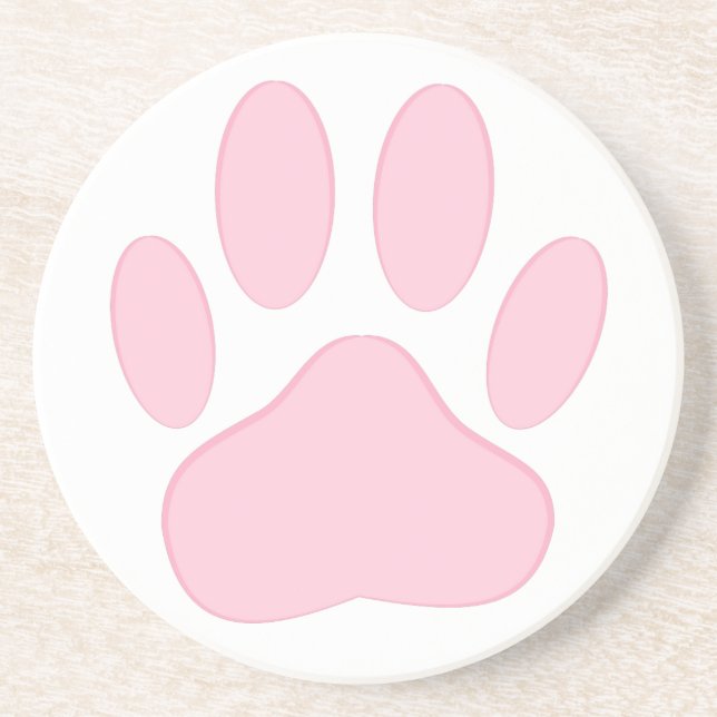 Pink Pawprint Coaster (Front)