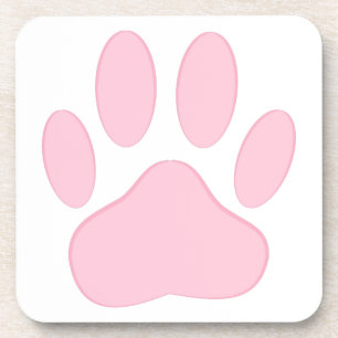 Pink Pawprint Coaster