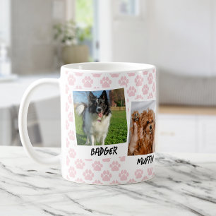 Pink Paws 4 Dog Snapshots Photo Template Coffee Mug