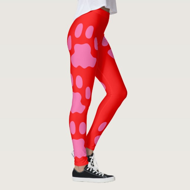 Pink Paws Red Leggings (Right)
