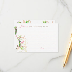 Pink Pea In A Pod Garden Girl Baby Shower Mummy Advice Card