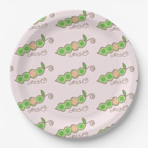 Pink Pea In A Pod Girl Baby Shower Paper Plates