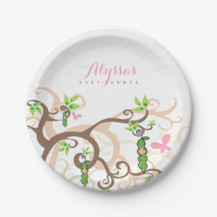 Pink Pea In A Pod Girl Baby Shower Paper Plates