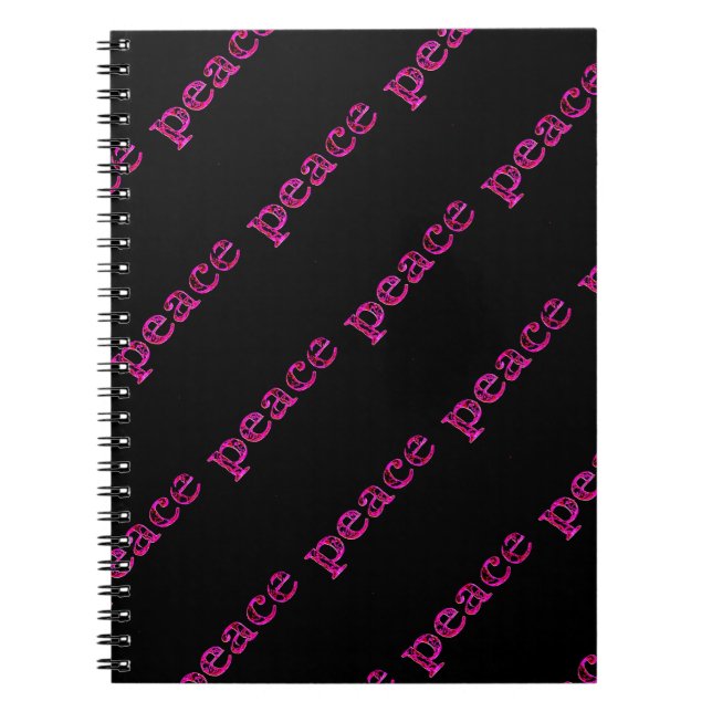pink peace black notebook (Front)