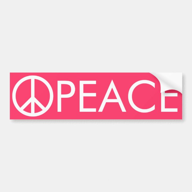 Pink Peace Bumper Sticker (Front)