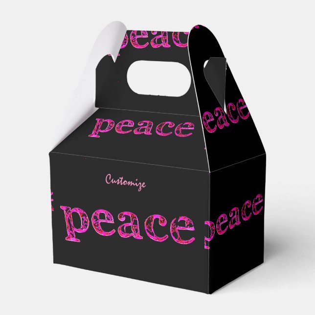 pink peace on black favour box (Front Side)