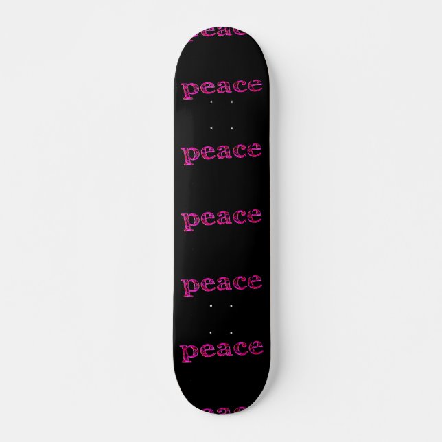 pink peace on black skateboard (Front)